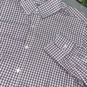 Canali check print‎ button front shirt